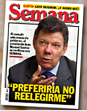 President Santos på omslaget i tidningen Semana